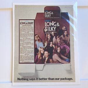 Clairol 1972 Ad, Seventeen Magazine Long & Silky Hair Advertisement, Retro
